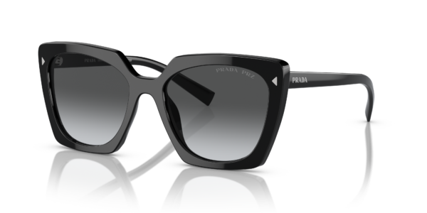 Prada 0PR 23ZS-1AB5W1 – Glänzendes Schwarz (polarisiert)