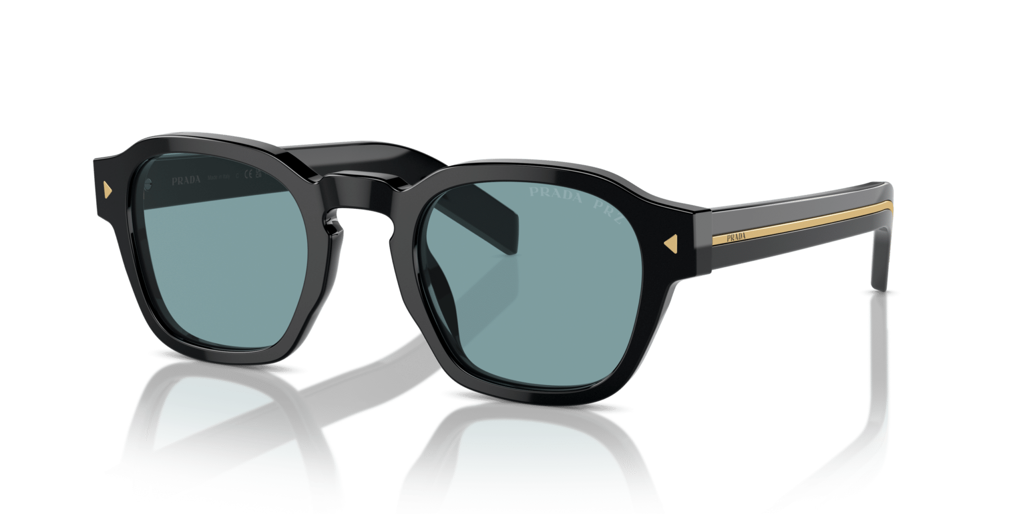 Prada 0PR A16S-16K04D – Schwarz mit Gold (Polarisiert)